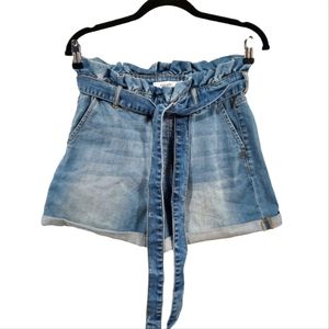 Cello Paper-Bag Denim Shorts